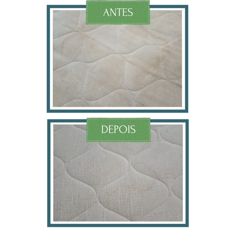 Cama antes e depois de Limpeza